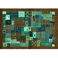 thumbnail image 1 of Ahgly Company Indoor Rectangle Abstract Turquoise Blue Contemporary Area Rugs, 5' x 8', 1 of 4