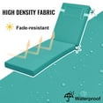 thumbnail image 5 of Geemuslly Outdoor Chaise Lounge Cushion 72x21 Inch With Headres - Waterproof Patio Chair Cushions Non-Slip with Ties, Fade Resistant for Pool Beach Garden Recliner,Lake blue,2Pcs, 5 of 8