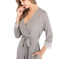 thumbnail image 2 of Womens Nightgowns Robe Sleep Dress Kimono Bathrobe Lace Long Sleeve Soft Loungewear Spa Robes, 2 of 5