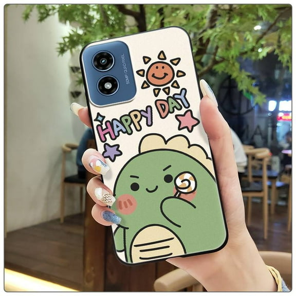 JNG-Phone Case For MOTO G Play 2024/4G/5G, Waterproof Dirt-resistant protective Durable Cute Full wrap Fashion Design Shockproof Soft case Anti-knock Silicone Anti-dust Cartoon Cover TPU