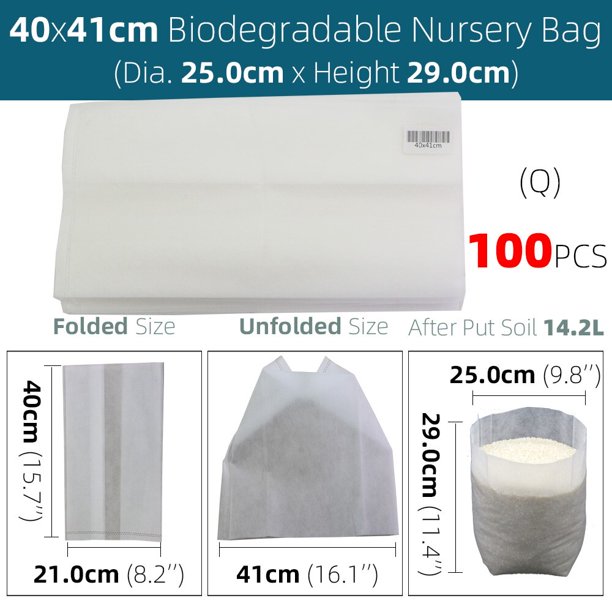 Garden Greenhouse Plants Seedling Grow Bags Mushroom Flower Biodegradable Non-Woven Nursery Fabric Pots Eco-Friendly Aeration He Qiyong unisex