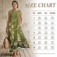 thumbnail image 7 of Xoenoiee Olive Green Dragonfly Floral Print Women's Plus Size Cotton Linen Maxi Dresses, Summer Casual Sleeveless Tank Dress Crewneck Loose Fit Long Sundress with Pockets for Women, L, 7 of 7