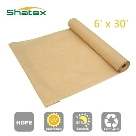 Shatex 90% Sun Shade Fabric for Pergola Cover Porch Vertical Screen 6x30ft
