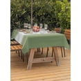 thumbnail image 3 of Outdoor Tablecloth with Umbrella Hole for Patio/Picnic/Party/Camping, Sage Green Striped Waterproof Table Cloth Rectangle Table Cover Washable, Green White Ombre Farmhouse Gradient (60"x 84"), 3 of 9
