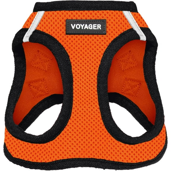 Voyager Step-in Air - All Weather Mesh Harness by Best Pet Supplies - Orange/Black Trim, Large
