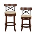 thumbnail image 5 of Bowery Hill 29" X-Back Farmhouse Wood Swivel Bar Stool in Mahogany, 5 of 6
