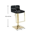 thumbnail image 3 of Swivel Velvet Bar Stool, Modern Adjustable Counter Height Bar Chair with Back and Golden Footrest, Upholstered Kitchen Island Bar Chairs for Living Room, Dining Room, Kitchen, Office, Black, 3 of 7
