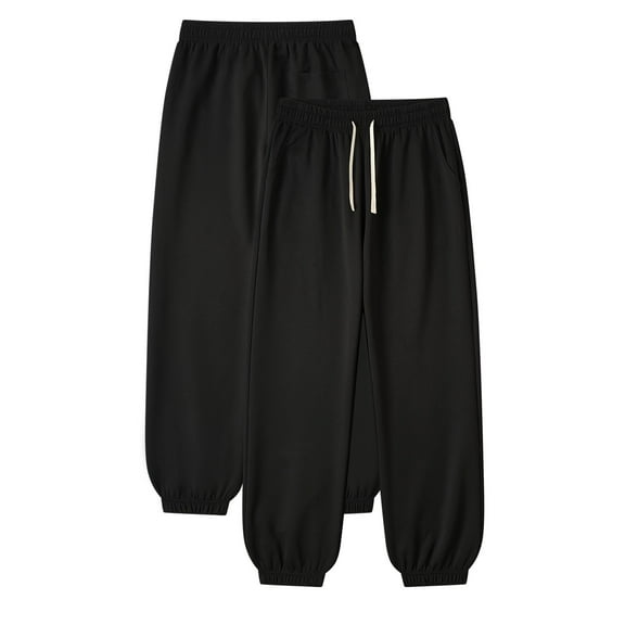 Fashionable men's solid color versatile casual pants, narrow trouser leg design, waist drawstring adjustment, suitable for outdoor travel or home wear in all seasons