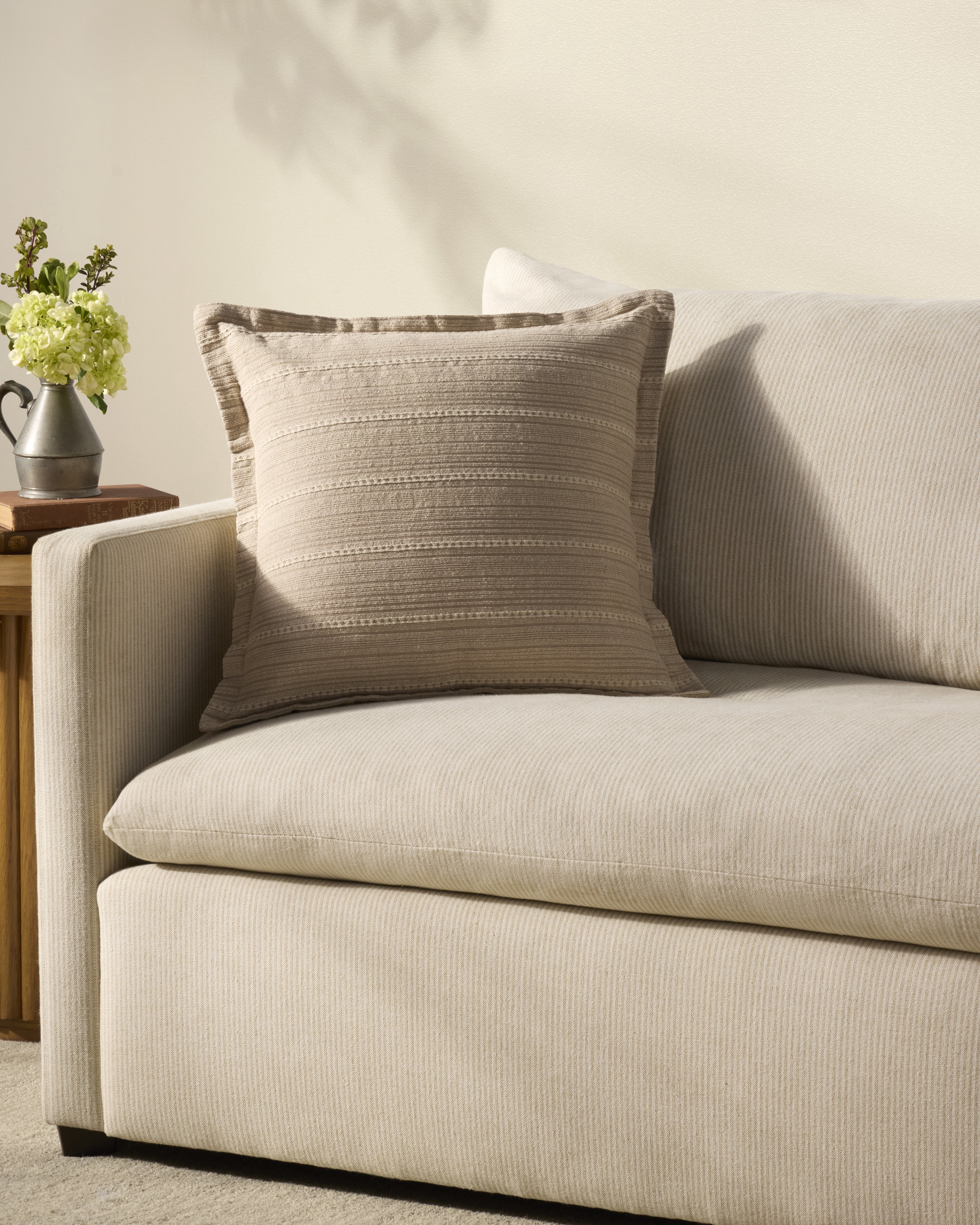 Chris Loves Julia x Loloi Howie Natural 18'' x 18'' Decorative Pillow