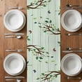 thumbnail image 4 of Table Runner 60 Inches Long for Kitchen Dining, Easter Dresser Scarf Farmhouse, Dining Table Decorations for Wedding/Parties, Spring Watercolor Bunny Eggs Tulip Wooden Grain Teal 13 x 60 In, 4 of 8