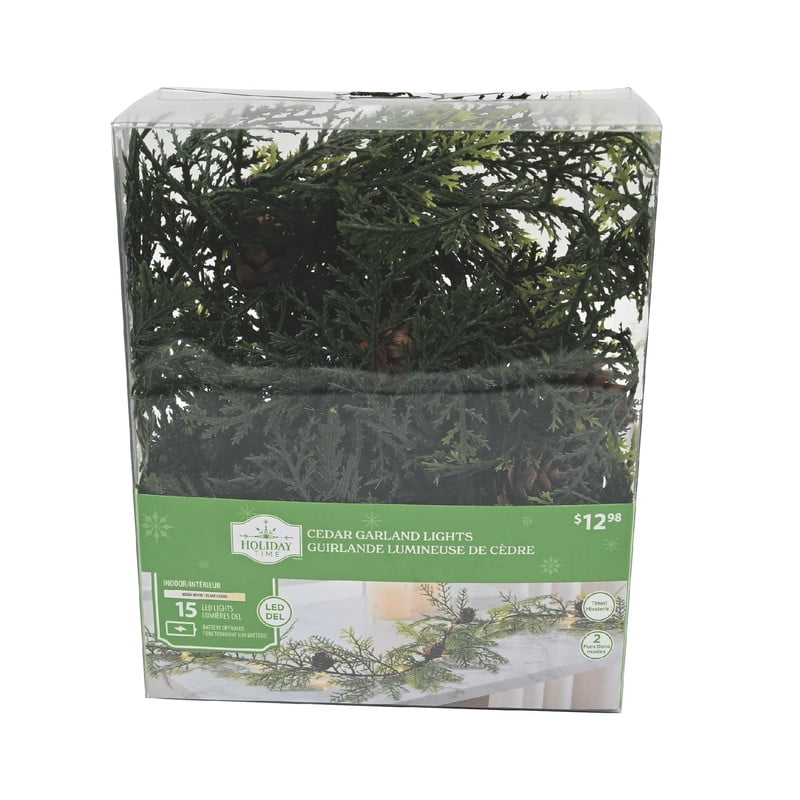 HOLIDAY TIME PL BO Guirlande de Feuilles LED 15 – Parfaite pour la Décoration de Noël, Usage Intérieur Uniquement