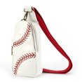 thumbnail image 2 of Bolso De Pecho Bolso retro en el pecho con estampado informal PU Crossbody Sling Bags para hombres y mujeres (béisbol), 2 of 9