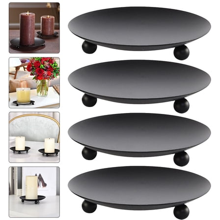 AURARMLET 4-Piece Simple Iron Candlesticks Set for Dining Table Home Decor Elegant Candle Holders