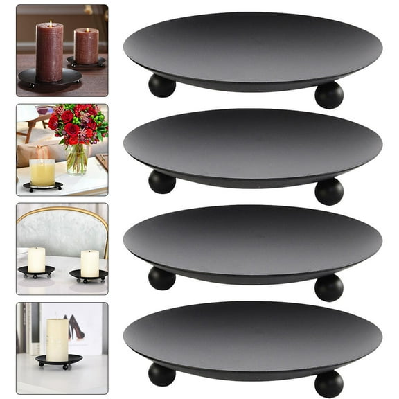 AURARMLET 4-Piece Simple Iron Candlesticks Set for Dining Table Home Decor Elegant Candle Holders
