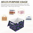 thumbnail image 6 of Yayeee Collapsible Cube Storage Bin with Lid Fabric Closet Decorative Basket with Handles, Purple Cartoon Bats Pattern, 6 of 7