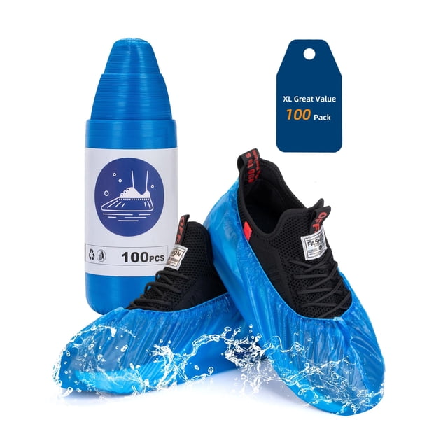 Fundas desechables para zapatos Clobtop, impermeables, paquete de 100