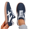 thumbnail image 5 of HTHLVMD Everyday Walking Shoes, Flats for Women Wide Feet, Retro Stripe Sneakers, Women's Retro Gum Sole Fashion Sneakers Casual Retro Walking Shoes-Gum Sole Casual Tennis-Anti Slip Trainers, Blue 8, 5 of 5