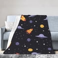 thumbnail image 2 of XMXY Fleece Throw Blanket for Couch, UFO Rockets Spaceships Lightweight Plush Fuzzy Cozy Soft Bed Blankets and Throws for Sofa, 50"x40" inches, 2 of 8
