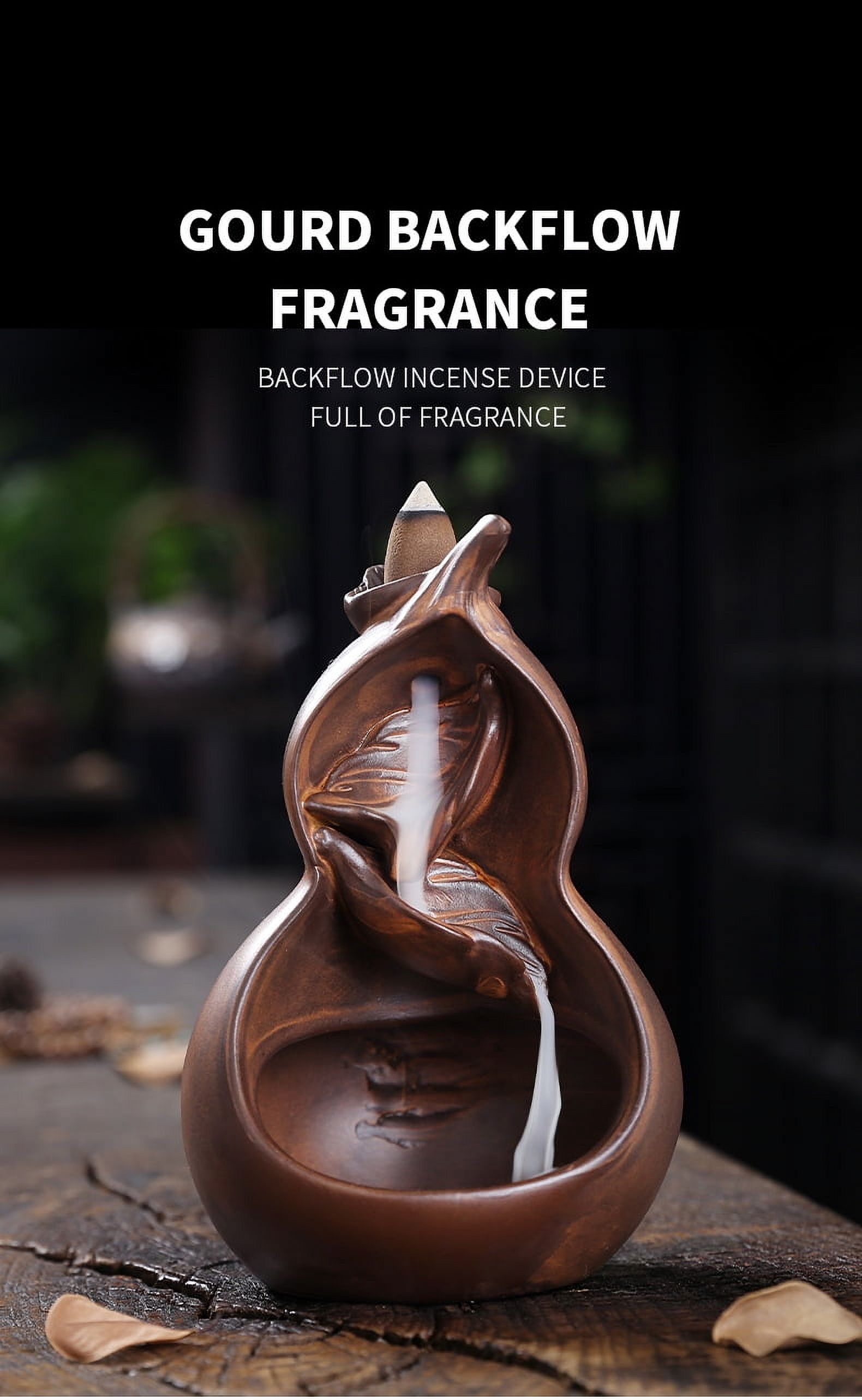 Incense Holder Incense Sticks Backflow Incense Burner Creative Home Decoration Ceramic Crafts Gourd Shape Incense Burner Waterfall Incense Burner Stand(B)
