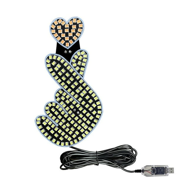 Car Triangle Window Heart Light, Car Mounted Heart Light, Usb Creative Neon Glowing Ambient Light, Universal