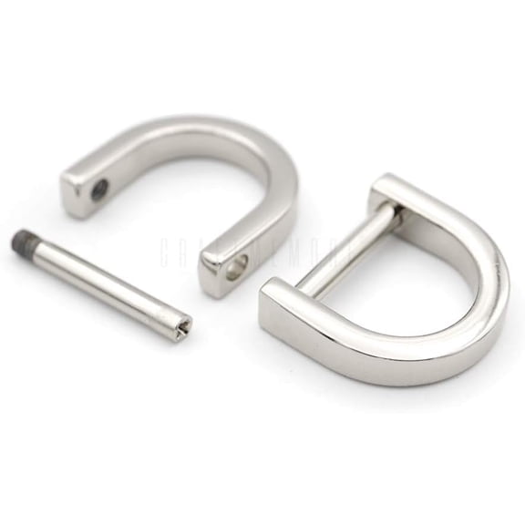 CRAFTME STUDIO Silver 5/8" D-Rings with Screw Shackle (4pcs) – Horseshoe U Shape Dee Ring for Purse, Key Holder & DIY Leather Craft