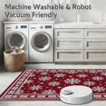 thumbnail image 5 of ODIKA 5'x7' Machine Washable Non-Slip Area Rug, Festive Holiday With Rustic Charm Snowflake High Traffic Rug, Red, 731568, 5 of 5