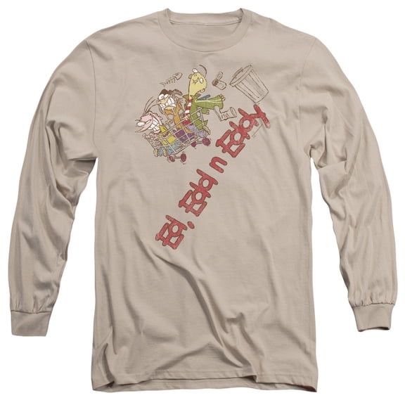 Ed Edd N Eddy Downhill Long Sleeve Adult 18/1 T-Shirt Sand