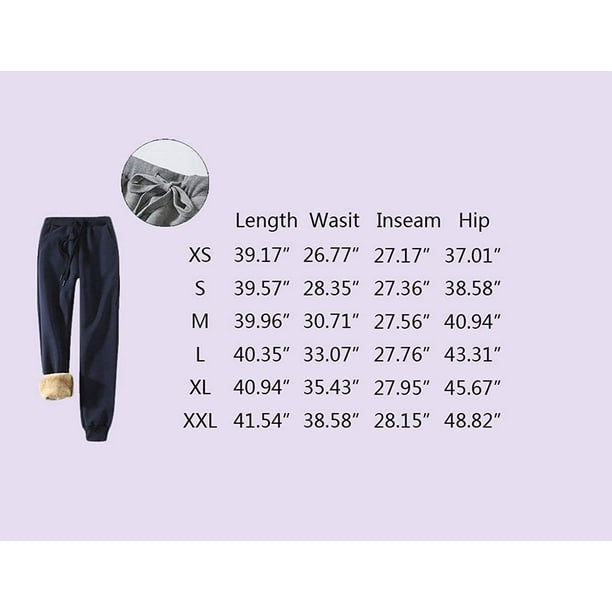 Womens Wide Leg Sweat Pants Warm Sherpa Fleece Lined Pants, Teen