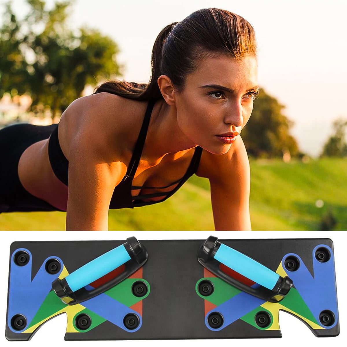 KUNORTH 13 in 1 Push Up Rack Board Kit With Resistance Bands Portable and Sturdy Press Up Board Multifunctional Exercises Muscle Board for Men Women Body Muscle Training limb Strength Training Sport