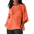 thumbnail image 2 of Birdeem Blouse pour Femmes Mode Été Décontractée Chemise Imprimée avec Poche Col Rond Haut Ample, 2 of 12