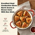 thumbnail image 2 of 3 Quart Enameled Cast Iron Braiser, Non Stick Skillet with Lid, Dutch Oven for Oven Stove Grill, Shallow Cookware for Bake (Red), 2 of 6