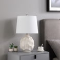 thumbnail image 2 of 21.75" In Coastal Seaside Cream, Taupe Trim Cascade Scallop Ceramic Table Lamp, 2 of 4