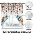 thumbnail image 6 of Swag Curtains Valances for Windows, Rustic Fall Thanksgiving Short Kitchen Window Curtains Over Sink, Orange Blue White Pumpkins Leaf Cafe Curtains Panel Set Of 2,Rod Pocket, 36 Inches Length, 6 of 8