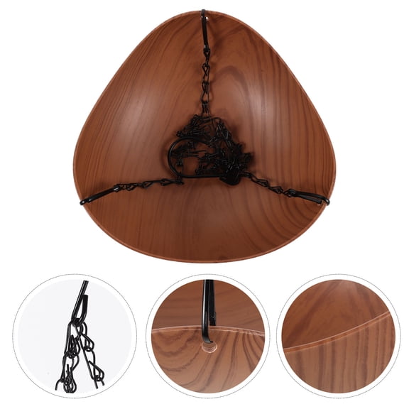 SEWCHICS Outdoor Hanging Bird Feeder Rustic Style Chocolate Color Plastic and Iron