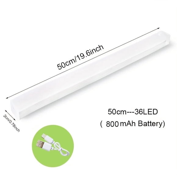 Veilleuse Led Lumière sous Armoire Détecteur de Mouvement Lumière de Placard USB Rechargeable Éclairage de Cuisine Lampe Cuboïde 50cm Blanc Froid 6000K