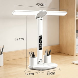 LED Desk Lamp, Dimmable USB Reading Light, Touch-Control with 3 Color Temperature Modes, Foldable Dual-Head Desk lamp, Ideal for Home Offices, Dorm Rooms, Bedside Use, Computers, and Nail Art (White)
