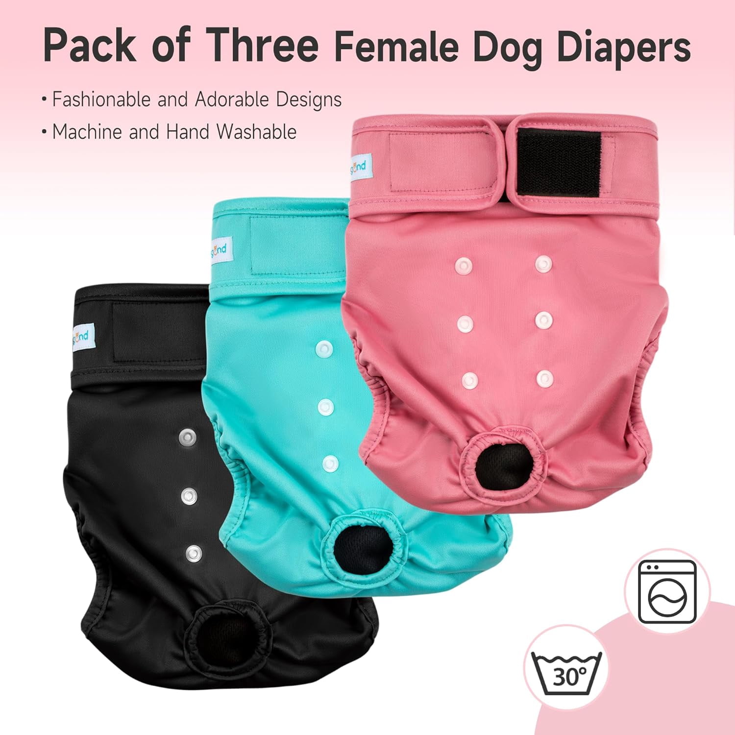 Washable Reusable Premium Female Dog Diapers, Medium Large Small Dog Doggie Puppy & Doggy Diapers Female,Period Panties in Heat