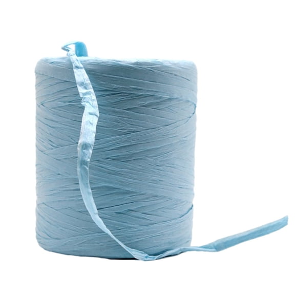Wide Application Raffia Yarn Versatile And Raffia Ribbon Raffia Paper Easy To Made With Fiber Natural Paper Ribbon sky blue