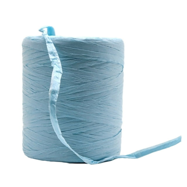 Projets de Fil de Crochet Solide avec Fil de Raphia Vif et Raphia Couleurs Résistantes à la Décoloration Fibre Ruban en Papier Naturel Raphia Fil en Papier Facile Bleu Ciel