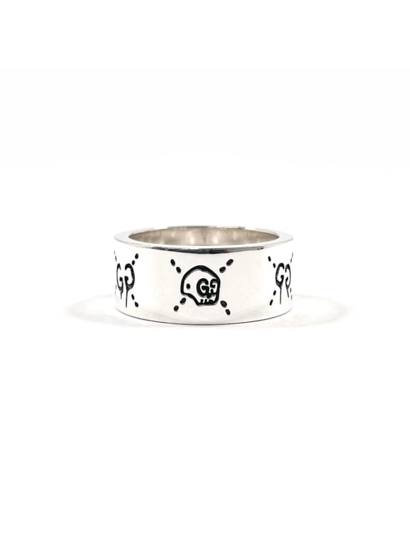 Pre-Owned GUCCI Ghost Ring, Sterling Silver 925, Size 17.5cm, Men's