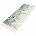 thumbnail image 4 of Teal Eucalyptus Leaves Kitchen Runner Rug 2'x4', Spring Floral Summer Botanical Washable Rug with Tassels, Non Slip Woven Cotton Bathroom Rugs Hallway Carpet for Foyer Bedroom Entry Back Door Decor, 4 of 9