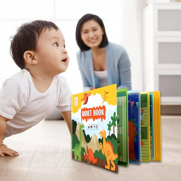 Libro multifuncional Aprendizaje temprano Ayudas para la enseñanza Juguetes de desarrollo Regalos Ciencia Cognición para guardería Dinosaurio yotijar Libro de pasta silenciosa