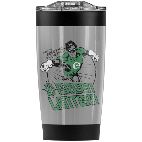 Green Lantern Cosmic Hero Stainless Steel Tumbler 20 oz Coffee Travel Mug/Cup, Vacuum Insulated & Double Wall with Leakproof Sliding Lid | Great for Hot Drinks and Cold Beverages