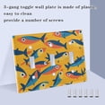 thumbnail image 3 of Yayeee Toggle Light Switch Wall Plate 2-Gang 4.56"x4.48" Decorative Outlet Cover, Yellow Sardines Pattern, 3 of 7