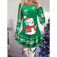 thumbnail image 4 of Vestido de fiesta Vintage de alce y copo de nieve para mujer, suéter de manga larga con volantes, estampado informal, elegante, cuello redondo, Invierno, 4 of 5