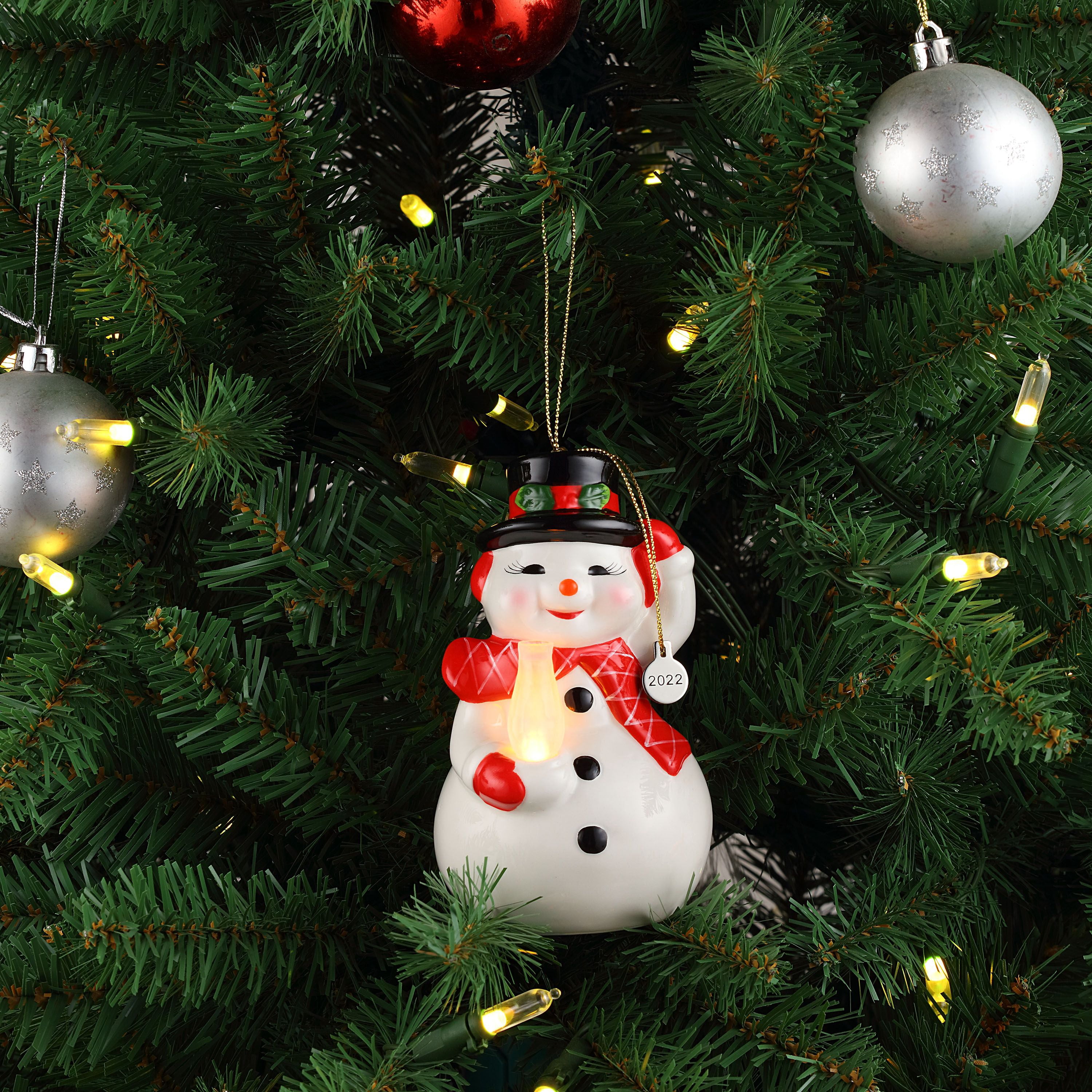 Mr. Christmas 5" Ceramic Hanging Decorative Figurine Ornament Assortment, Multi-Color