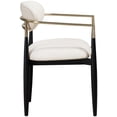 thumbnail image 4 of Meridian Furniture Riccio Cream Vegan Leather Dining Arm Chair (Set of 2), 4 of 9