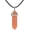 Orange Aventurine, variant on Natural Orange Aventurine Gemstone Hexagonal Pointed Reiki Chakra Pendant Genuine Leather Necklace 18 Inch