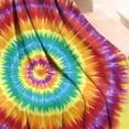 thumbnail image 3 of Colorful Rainbow Tie Dye Spiral Pattern Blanket,Comfortable Soft Flannel Throw Blanket,All Season,Warm Lightweight Blankets for Sofa Bed Couch Living Room Chair,50"x60", 3 of 4