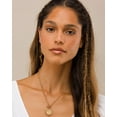 thumbnail image 2 of CANEVINKA Dainty 18K Gold Zircon Elizabeth Pendant Paperclip Chain Necklace for Women Toggle Clasp Necklace Layered Jewelry, 2 of 7